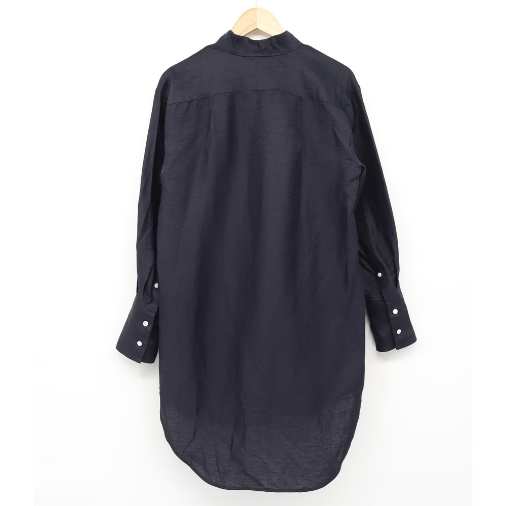 Frame Women's Linen Button Down Long Sleeve Navy Coastal Dress Sz S - Picture 2 of 7